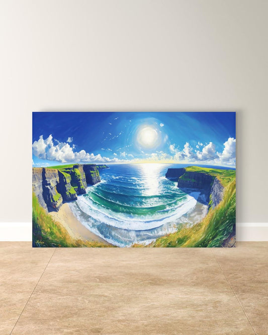 Cliffs Of Moher Ireland Landscape Canvas Framed Canvas, Coastal Art Print, Large Ocean Seascape Wall Art For Living Room Bedroom Home Decor