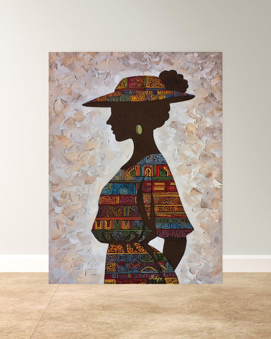 Panamanian Woman Portrait Painting Canvas Framed Canvas, Afro-Latina Wall Art Print, Modern Tropical Boho Decor For Living Room Office Home