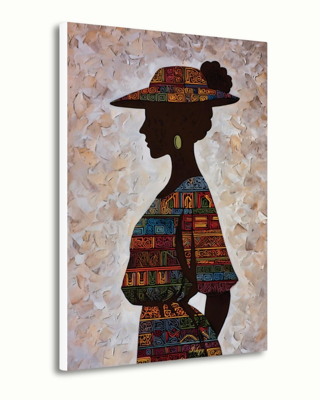 Panamanian Woman Portrait Painting Canvas Framed Canvas, Afro-Latina Wall Art Print, Modern Tropical Boho Decor For Living Room Office Home