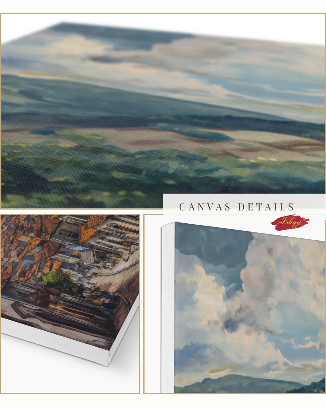 Ouro Preto Brazil Cityscape Wall Art Print Canvas Framed Canvas Colonial Baroque Church Historic Town Painting Rustic Travel Home Decor