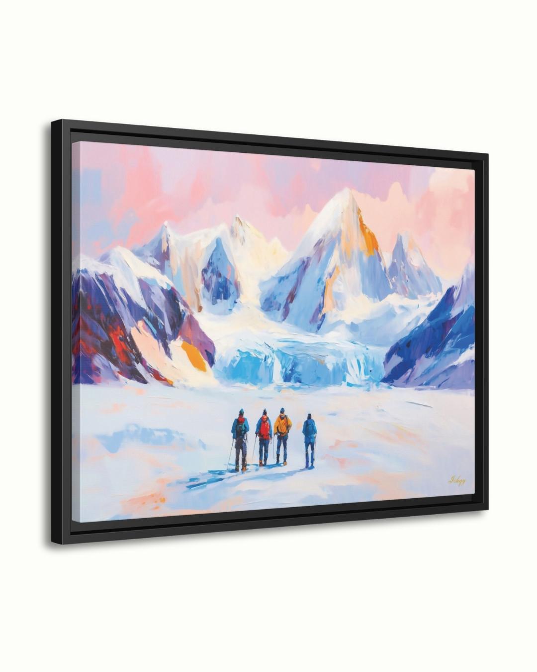 Patagonia Mountain Landscape Large Wall Art Print, Canvas, Framed Canvas, Andes Snow Peak Glacier Art, Hiking Decor for Cabin Lodge Bedroom