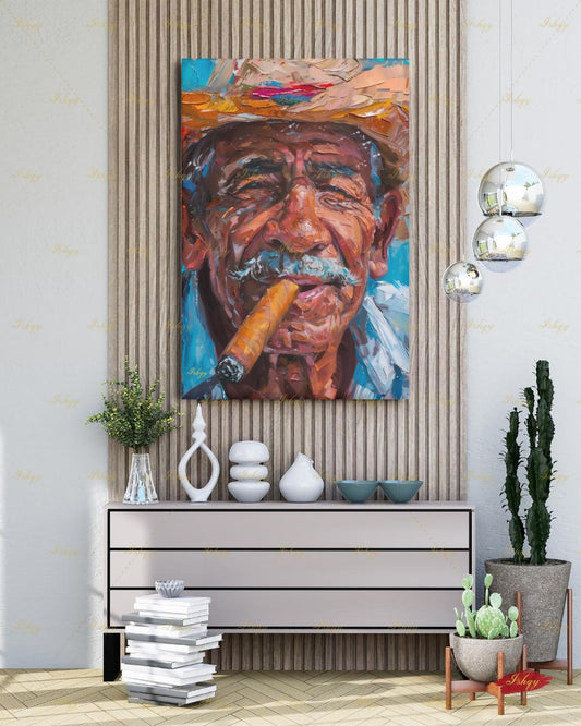 Salvadorian Man Art Print - Vibrant Central American Culture Portrait for Ethnic Home Decor and Travel Inspired Gift Idea