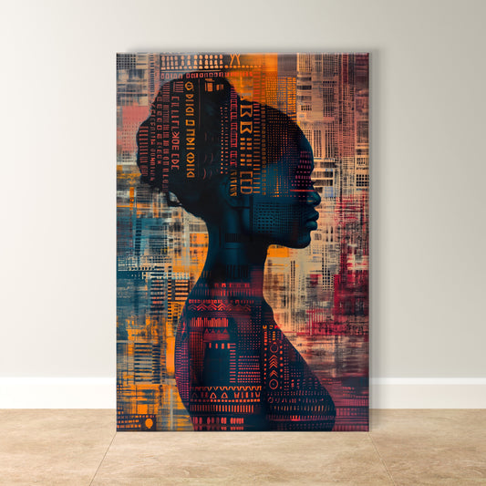 Cambodian Woman Art, Abstract Digital Portrait - Modern Wall Print, Southeast Asian Culture Canvas, Ethnic Home Decor, Unique Gift