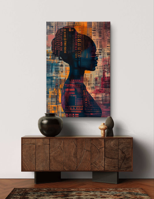Cambodian Woman Art, Abstract Digital Portrait - Modern Wall Print, Southeast Asian Culture Canvas, Ethnic Home Decor, Unique Gift