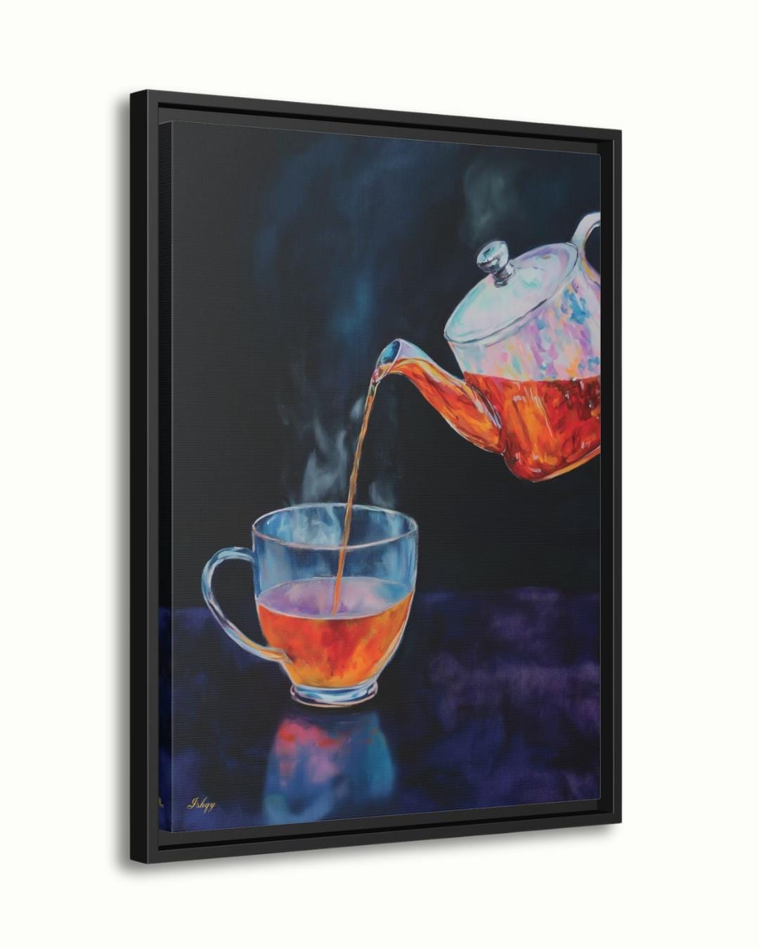 Tea Wall Art - Elegant Kitchen Print, Steaming Cup Canvas, Modern Cafe Decor, Cozy Home Artwork, Minimalist Drink Painting Print
Tea Wall Art Canvas Print of Steaming Teapot Pouring into Cup, Modern Kitchen Decor Painting, Vertical Still Life for Home or Café Space