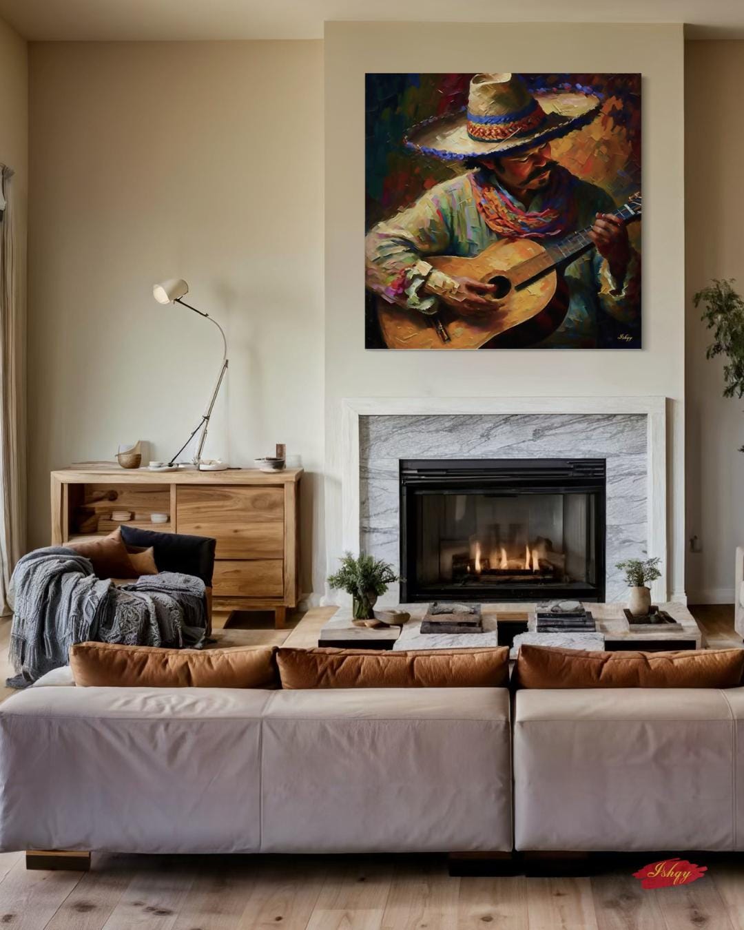 Mexican Guitarist Canvas Wall Art Print, Colorful Latin Music Painting, Cultural Fiesta Home Decor, Framed Music Lover Wall Art
Celebrate Latin culture with this vibrant canvas print of a Mexican guitarist in colorful traditional attire. A perfect centerpiece for music lovers and art collectors, this painting brings rhythm, passion, and heritage to your living room, dining area, or studio. A striking tribute to music and culture.