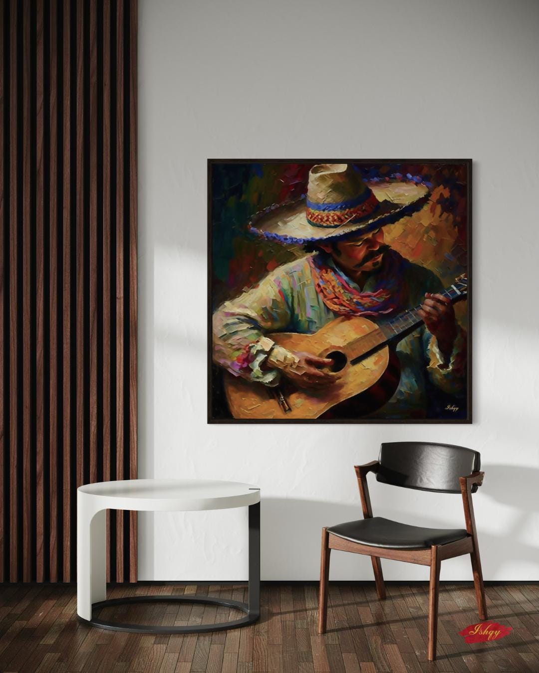 Mexican Guitarist Canvas Wall Art Print, Colorful Latin Music Painting, Cultural Fiesta Home Decor, Framed Music Lover Wall Art
Celebrate Latin culture with this vibrant canvas print of a Mexican guitarist in colorful traditional attire. A perfect centerpiece for music lovers and art collectors, this painting brings rhythm, passion, and heritage to your living room, dining area, or studio. A striking tribute to music and culture.