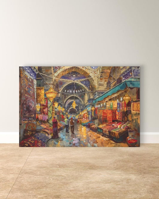 Grand Bazaar Istanbul Wall Art Print, Turkish Market Canvas, Colorful Bazaar Home Decor, Oriental Framed Wall Art, Souk Painting Print
Bring the energy and charm of Istanbul’s Grand Bazaar into your home with this vibrant wall art print. Featuring colorful lanterns, textiles, and market scenes, this Turkish-inspired canvas adds warmth and culture to any space. Perfect for living rooms, dining rooms, or as a unique gift.