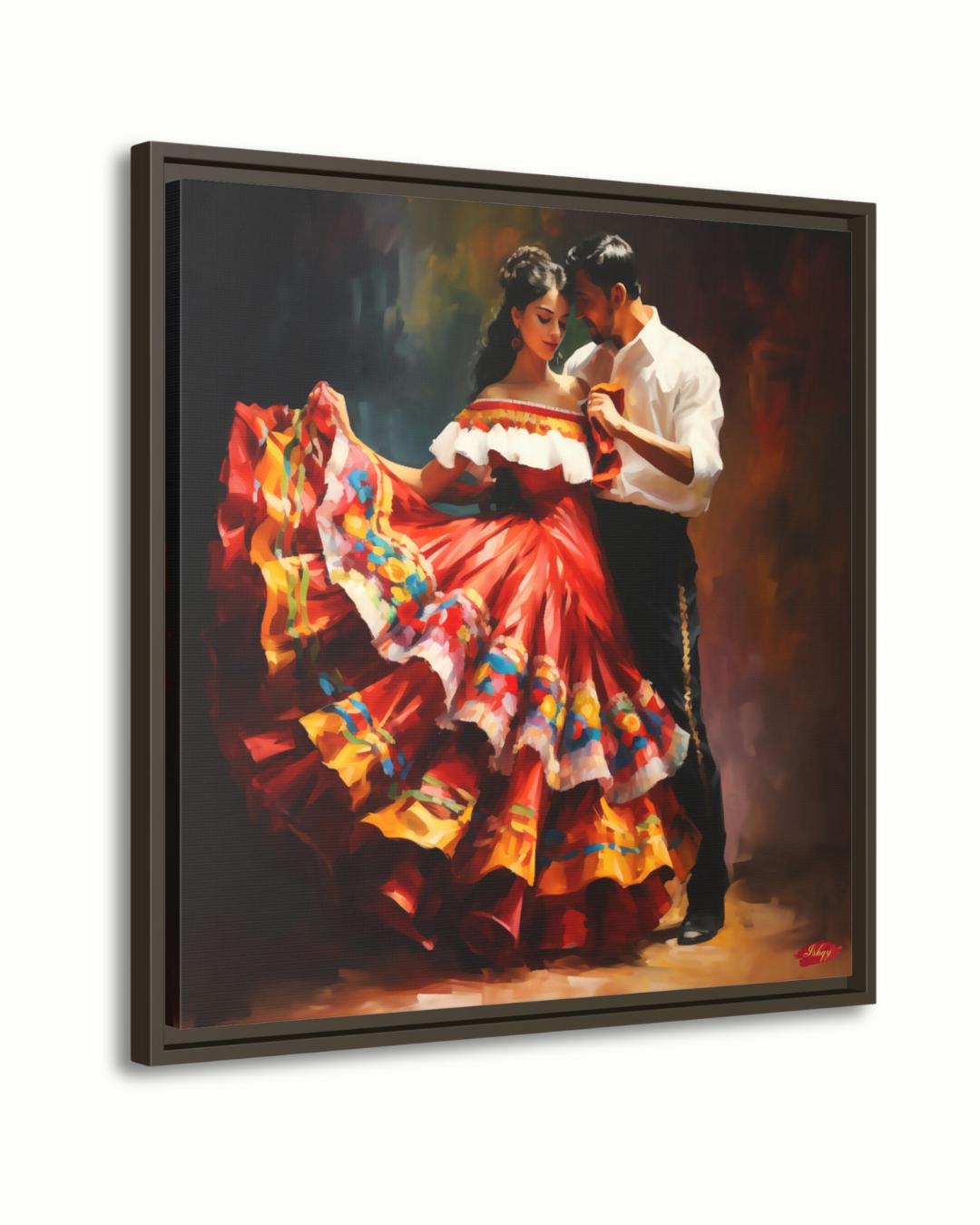Mexican Dance Wall Art Canvas, Colorful Folklorico Painting Print, Framed Latin Dance Home Decor, Fiesta Vibrant Wall Art
Celebrate the vibrant energy of Mexican folkloric dance with this stunning canvas print. Featuring a couple dancing in vivid traditional attire, it brings passion and color to any space. Perfect for living rooms, dining rooms, or as a statement piece for lovers of Latin culture.