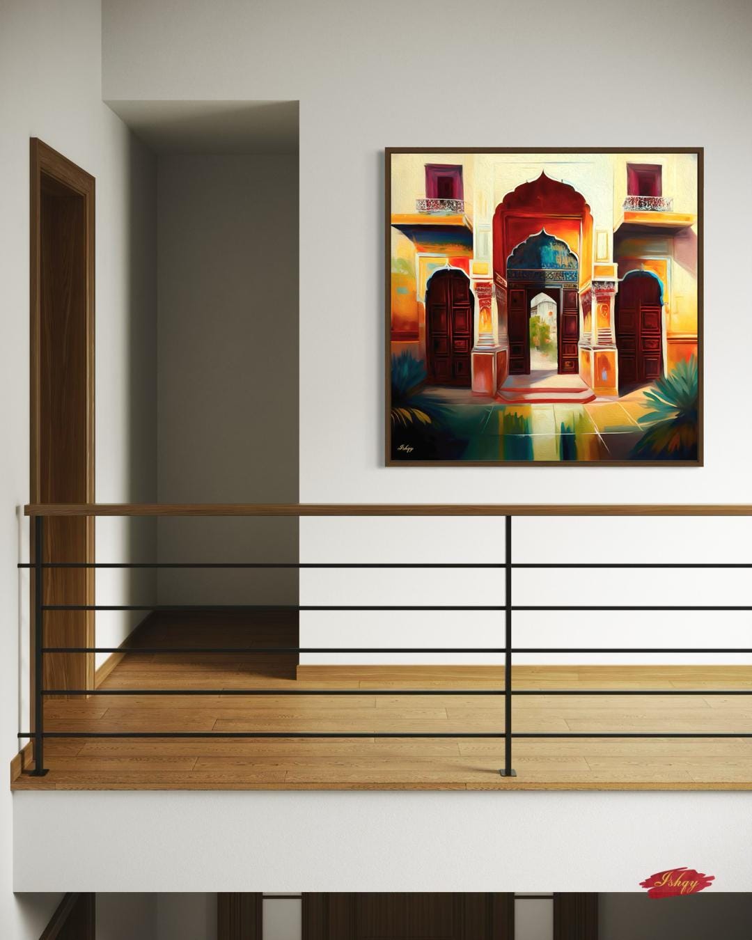 Indian Palace Wall Art Print, Vibrant Doorway Canvas, Mughal Architecture Wall Decor, Cultural Framed Art, Jaipur Painting Print
This colorful Indian palace wall art print captures the grandeur of Mughal architecture with intricate arches and vibrant tones. A perfect canvas for adding cultural elegance to your home, ideal for living rooms, hallways, or as a thoughtful gift for art lovers and travelers.