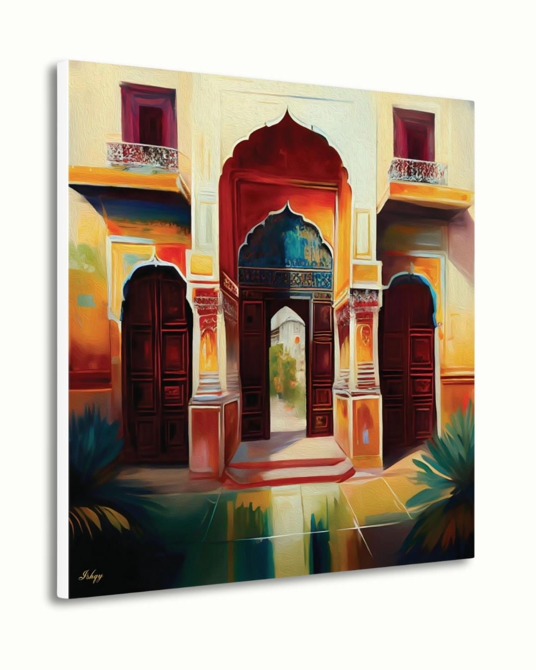 Indian Palace Wall Art Print, Vibrant Doorway Canvas, Mughal Architecture Wall Decor, Cultural Framed Art, Jaipur Painting Print
This colorful Indian palace wall art print captures the grandeur of Mughal architecture with intricate arches and vibrant tones. A perfect canvas for adding cultural elegance to your home, ideal for living rooms, hallways, or as a thoughtful gift for art lovers and travelers.