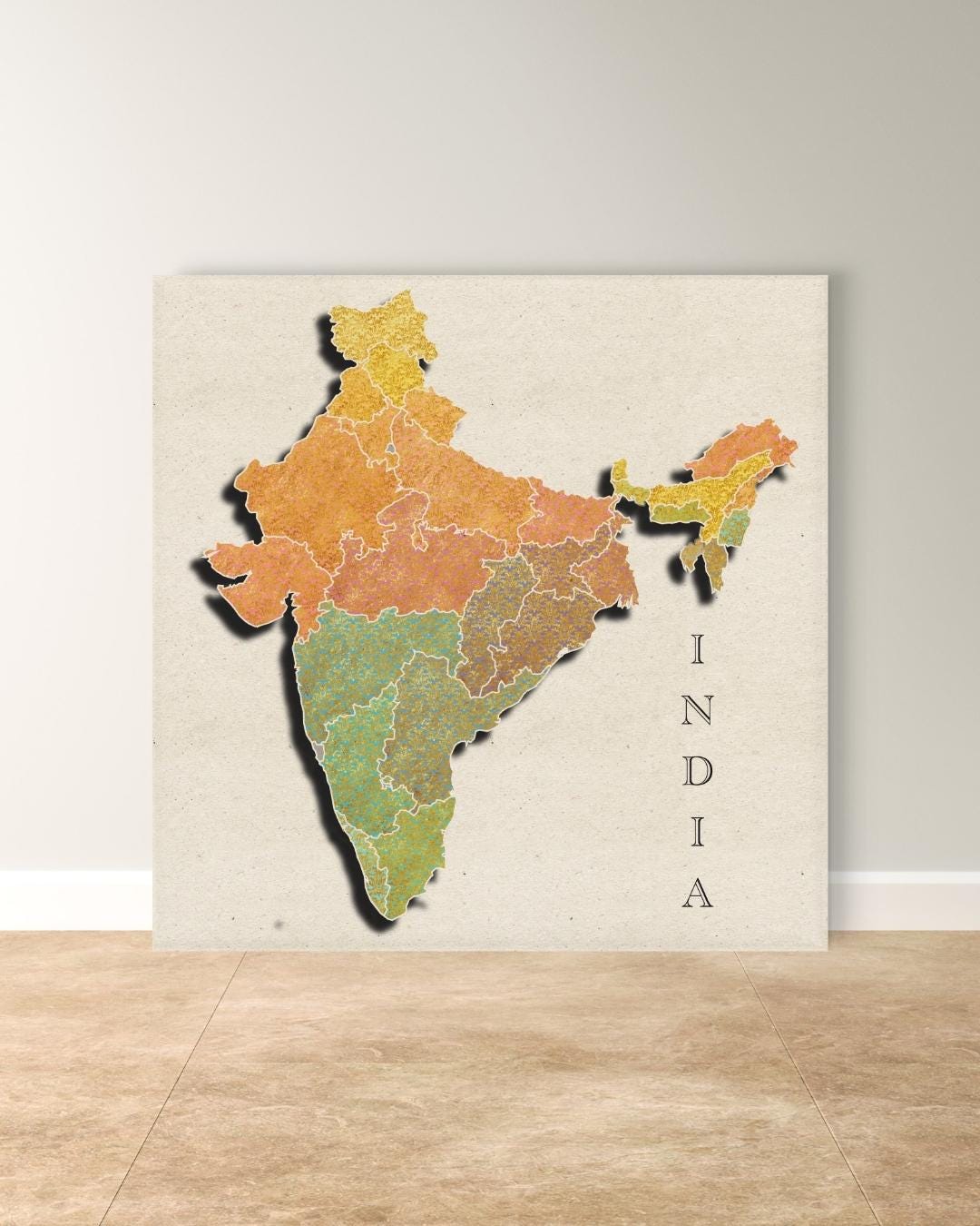 India Map Wall Art Print, Cultural Canvas Map of India, Textile Pattern Wall Decor, Framed Travel Art, Vibrant Indian Home Print
Celebrate India’s rich heritage with this vibrant map wall art print featuring intricate textile-inspired patterns. A stunning canvas that blends culture and color, perfect for living rooms, offices, or as a unique gift for travelers and art lovers. Bring the spirit of India into your home with this elegant framed print.