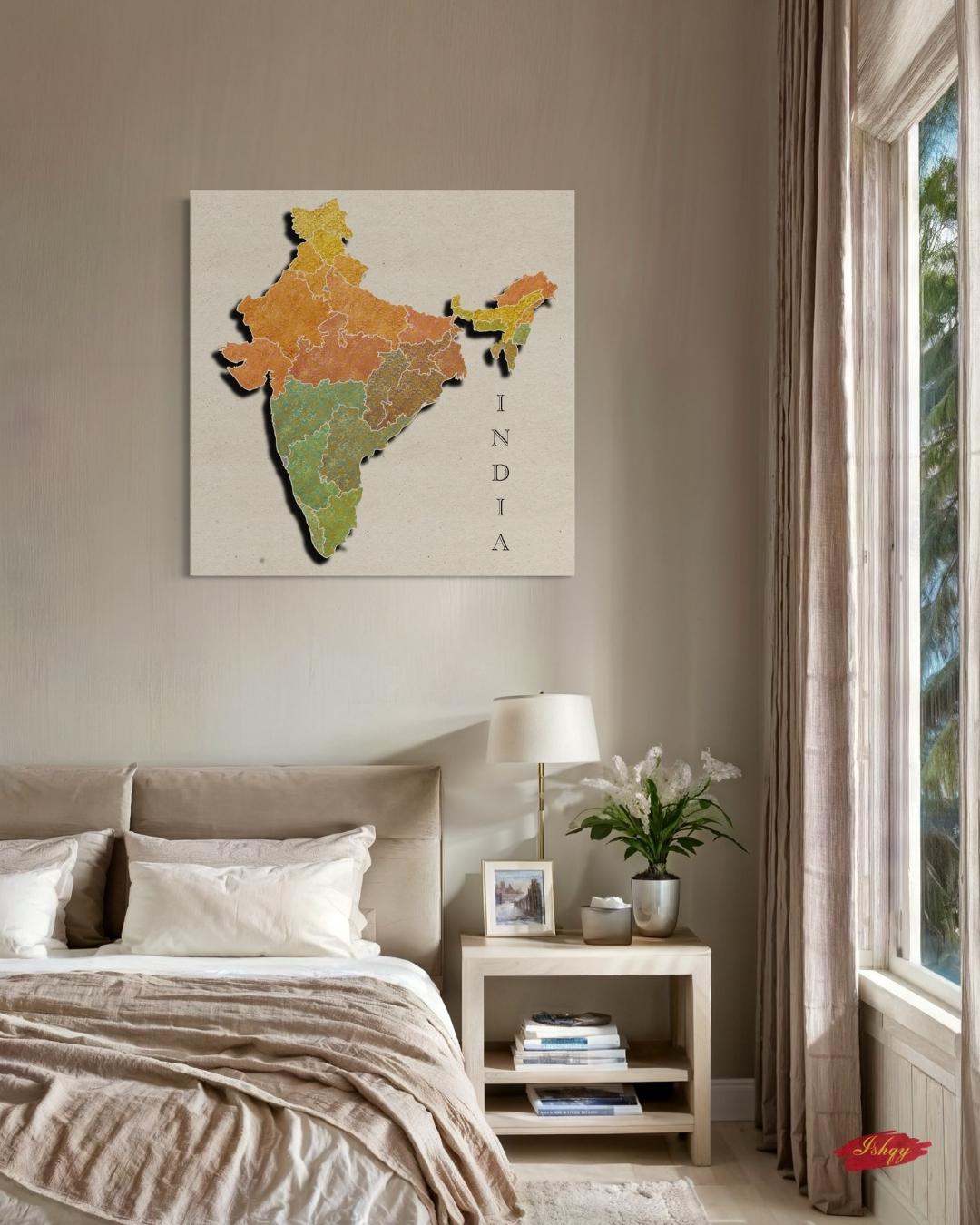 India Map Wall Art Print, Cultural Canvas Map of India, Textile Pattern Wall Decor, Framed Travel Art, Vibrant Indian Home Print
Celebrate India’s rich heritage with this vibrant map wall art print featuring intricate textile-inspired patterns. A stunning canvas that blends culture and color, perfect for living rooms, offices, or as a unique gift for travelers and art lovers. Bring the spirit of India into your home with this elegant framed print.