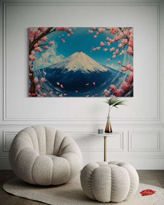 Mount Fuji Wall Art Print, Cherry Blossom Canvas Painting, Japanese Landscape Framed Home Decor, Sakura Mountain Art for Living Room
Sakura Fuji art print with cherry blossoms & Mount Fuji. Canvas & framed canvas painting print, perfect for serene Japanese-inspired home decor.
