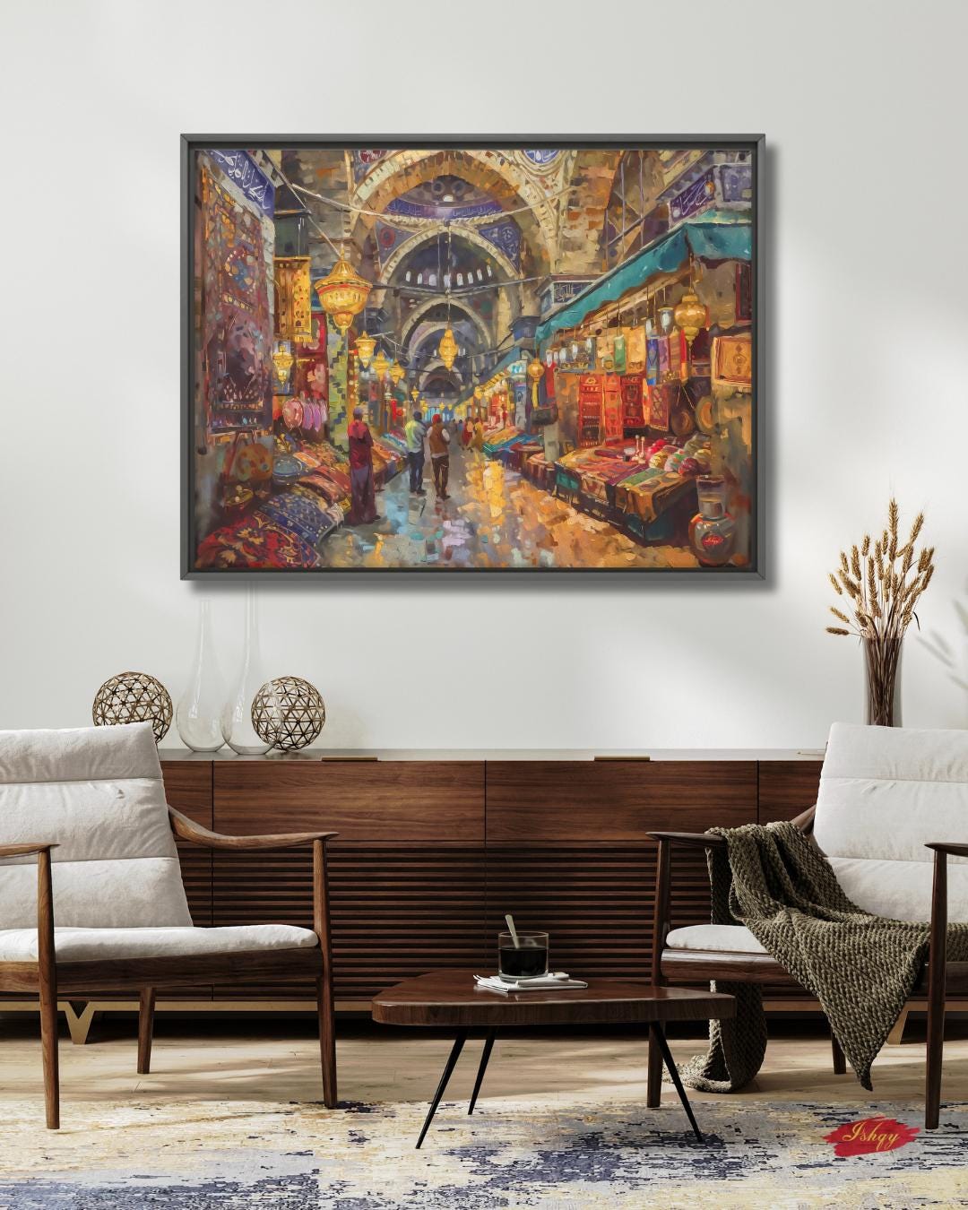 Grand Bazaar Istanbul Wall Art Print, Turkish Market Canvas, Colorful Bazaar Home Decor, Oriental Framed Wall Art, Souk Painting Print
Bring the energy and charm of Istanbul’s Grand Bazaar into your home with this vibrant wall art print. Featuring colorful lanterns, textiles, and market scenes, this Turkish-inspired canvas adds warmth and culture to any space. Perfect for living rooms, dining rooms, or as a unique gift.