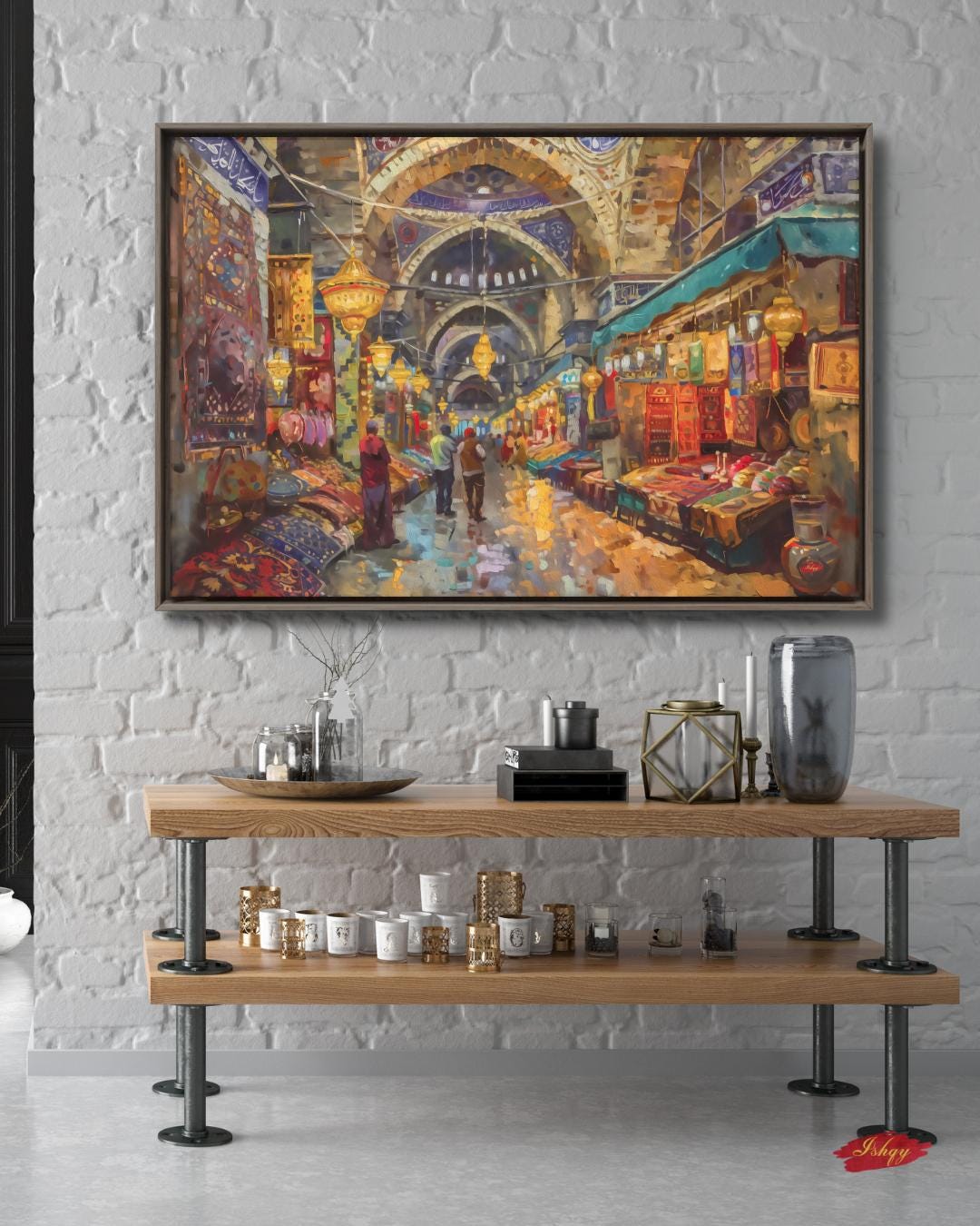 Grand Bazaar Istanbul Wall Art Print, Turkish Market Canvas, Colorful Bazaar Home Decor, Oriental Framed Wall Art, Souk Painting Print
Bring the energy and charm of Istanbul’s Grand Bazaar into your home with this vibrant wall art print. Featuring colorful lanterns, textiles, and market scenes, this Turkish-inspired canvas adds warmth and culture to any space. Perfect for living rooms, dining rooms, or as a unique gift.