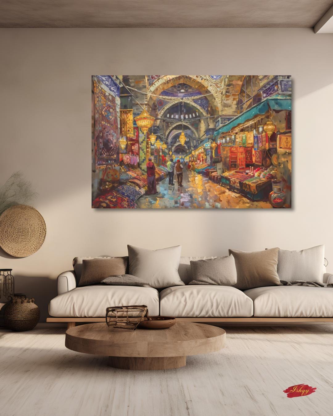 Grand Bazaar Istanbul Wall Art Print, Turkish Market Canvas, Colorful Bazaar Home Decor, Oriental Framed Wall Art, Souk Painting Print
Bring the energy and charm of Istanbul’s Grand Bazaar into your home with this vibrant wall art print. Featuring colorful lanterns, textiles, and market scenes, this Turkish-inspired canvas adds warmth and culture to any space. Perfect for living rooms, dining rooms, or as a unique gift.