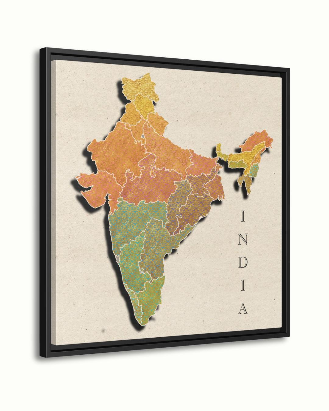 India Map Wall Art Print, Cultural Canvas Map of India, Textile Pattern Wall Decor, Framed Travel Art, Vibrant Indian Home Print
Celebrate India’s rich heritage with this vibrant map wall art print featuring intricate textile-inspired patterns. A stunning canvas that blends culture and color, perfect for living rooms, offices, or as a unique gift for travelers and art lovers. Bring the spirit of India into your home with this elegant framed print.