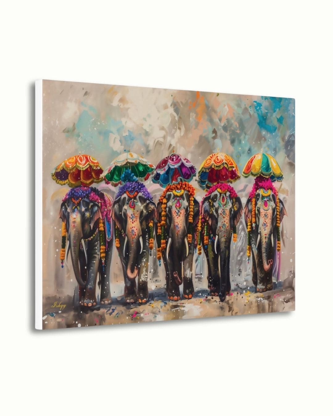 Colorful Indian Elephant Wall Art Print, Festive India Canvas Painting, Framed Home Decor, Vibrant Cultural Wall Art, Gift for Her or Home. Haathi Mere Saathi elephant art print with vivid colors & cultural detail. Canvas & framed canvas painting pri