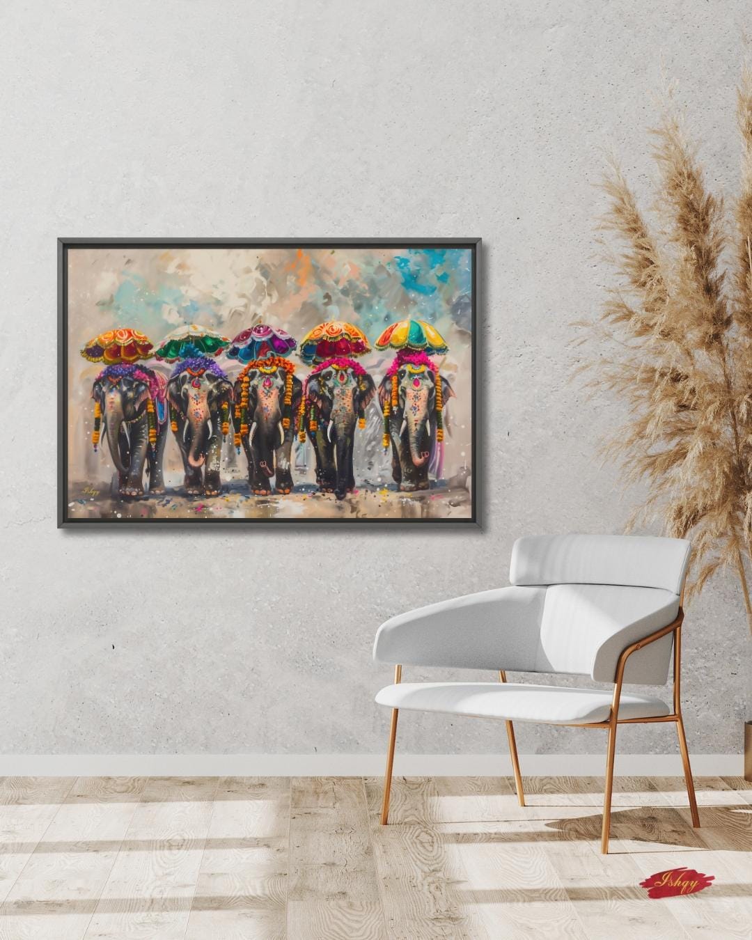 Colorful Indian Elephant Wall Art Print, Festive India Canvas Painting, Framed Home Decor, Vibrant Cultural Wall Art, Gift for Her or Home. Haathi Mere Saathi elephant art print with vivid colors & cultural detail. Canvas & framed canvas painting pri