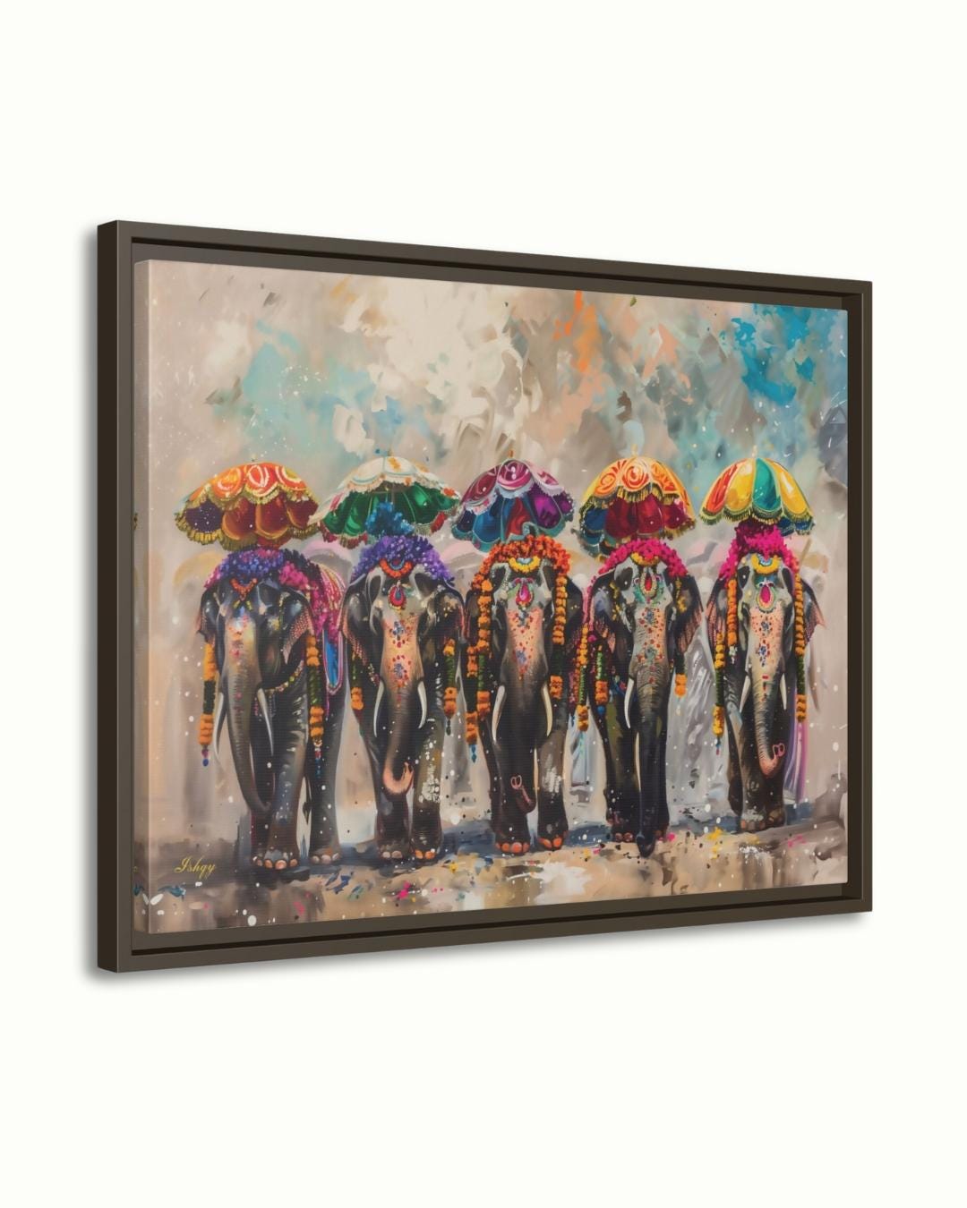 Colorful Indian Elephant Wall Art Print, Festive India Canvas Painting, Framed Home Decor, Vibrant Cultural Wall Art, Gift for Her or Home. Haathi Mere Saathi elephant art print with vivid colors & cultural detail. Canvas & framed canvas painting pri