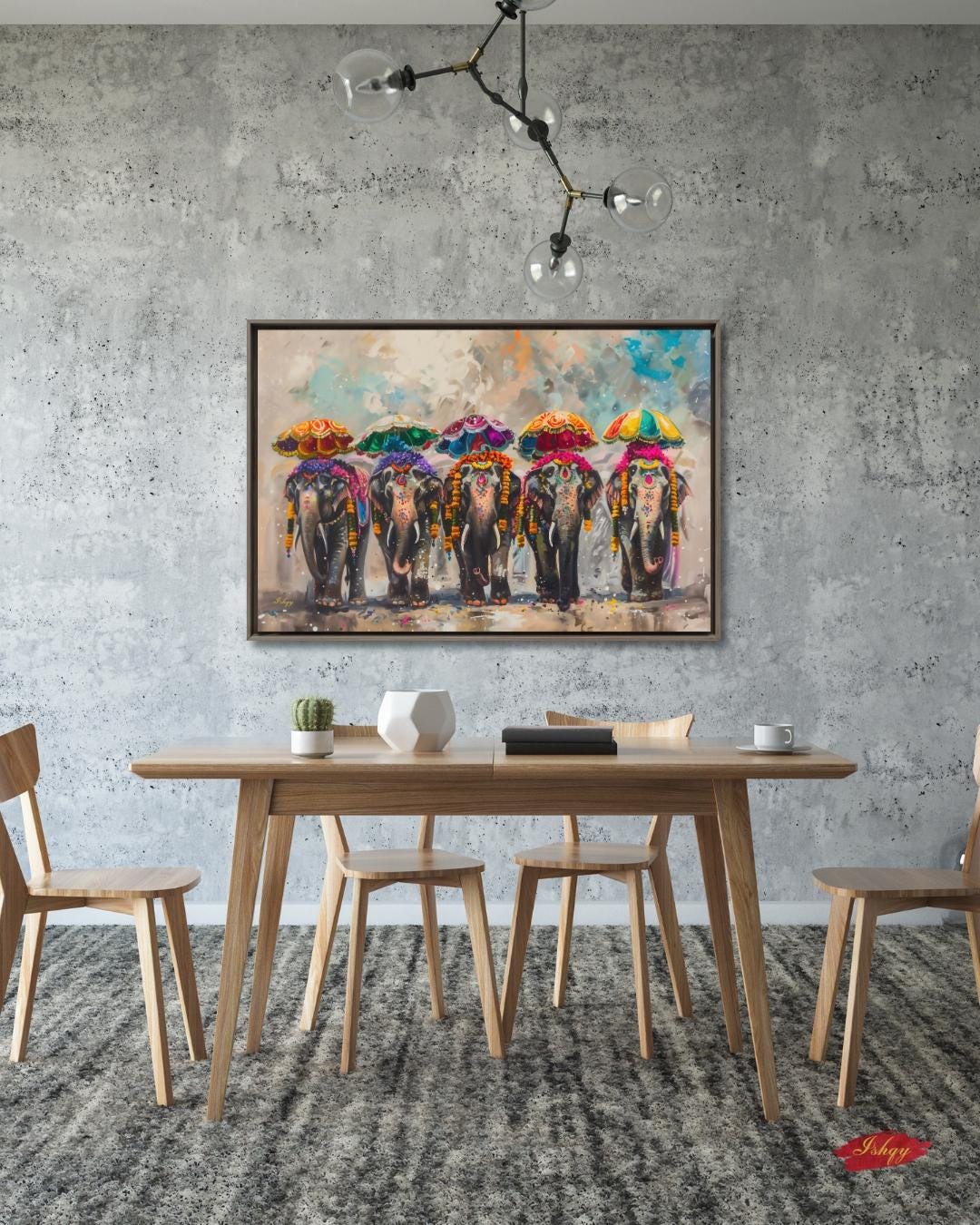 Colorful Indian Elephant Wall Art Print, Festive India Canvas Painting, Framed Home Decor, Vibrant Cultural Wall Art, Gift for Her or Home. Haathi Mere Saathi elephant art print with vivid colors & cultural detail. Canvas & framed canvas painting pri