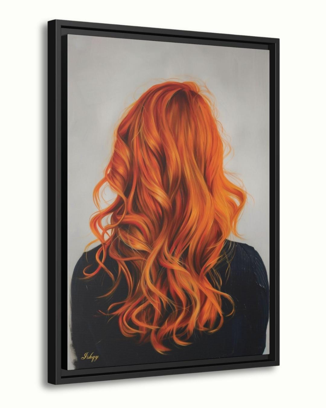 Redhead Woman Wall Art Print, Vibrant Ginger Hair Canvas Portrait, Modern Figurative Art for Home Decor, Feminine Boho Room Aesthetic