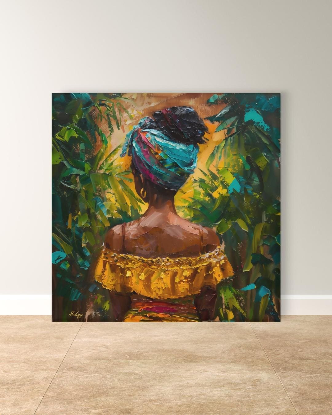 brazilian woman art, tropical wall art, canvas wall art, framed canvas, art print, boho home decor, living room wall art, bedroom wall art, latina portrait art, jungle wall decor, colorful wall art, brazil wall art, afro latina art