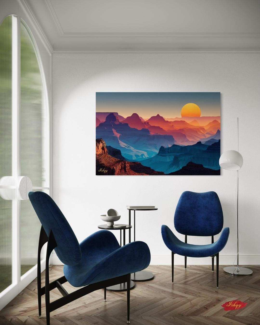 Grand Canyon Sunset Landscape Canvas Framed Canvas, Southwest Wall Art Print, Arizona Desert Decor, Large Living Room Wall Art, Bathroom Art