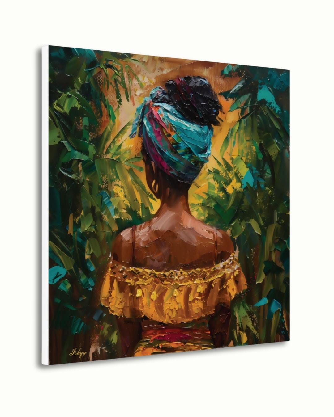 brazilian woman art, tropical wall art, canvas wall art, framed canvas, art print, boho home decor, living room wall art, bedroom wall art, latina portrait art, jungle wall decor, colorful wall art, brazil wall art, afro latina art