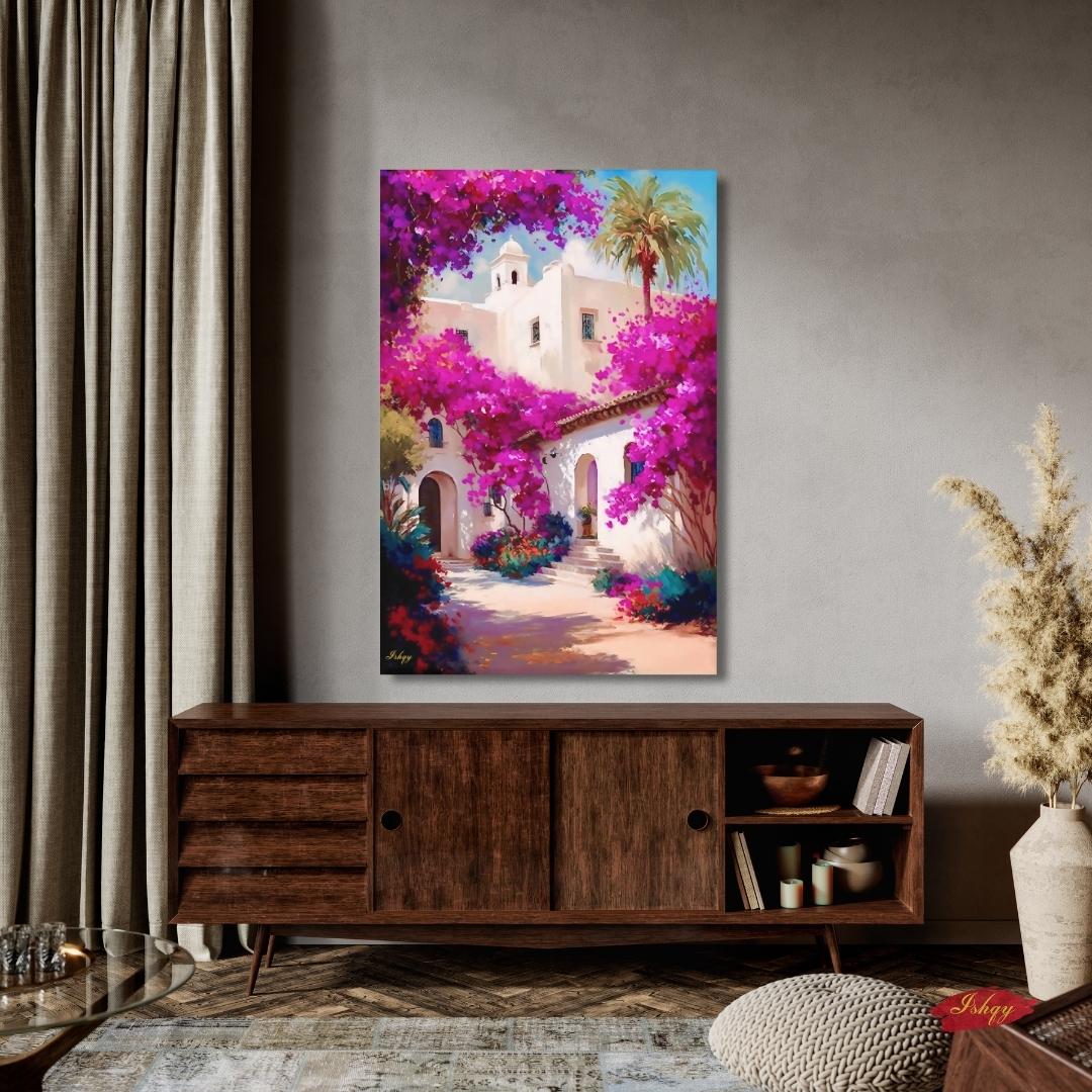 Mexican Art for Wall Hacienda Painting Mexican Wall Art Canvas Wall Art Framed Canvas Print Hacienda Decor Extra Large Housewarming Gift