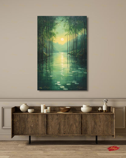 bamboo forest art, bamboo wall art, zen wall art, green wall art, japanese nature art, meditation wall art, nature wall art, framed canvas print, living room wall art, large wall art print, bedroom wall decor, boho wall art decor, gallery wall print