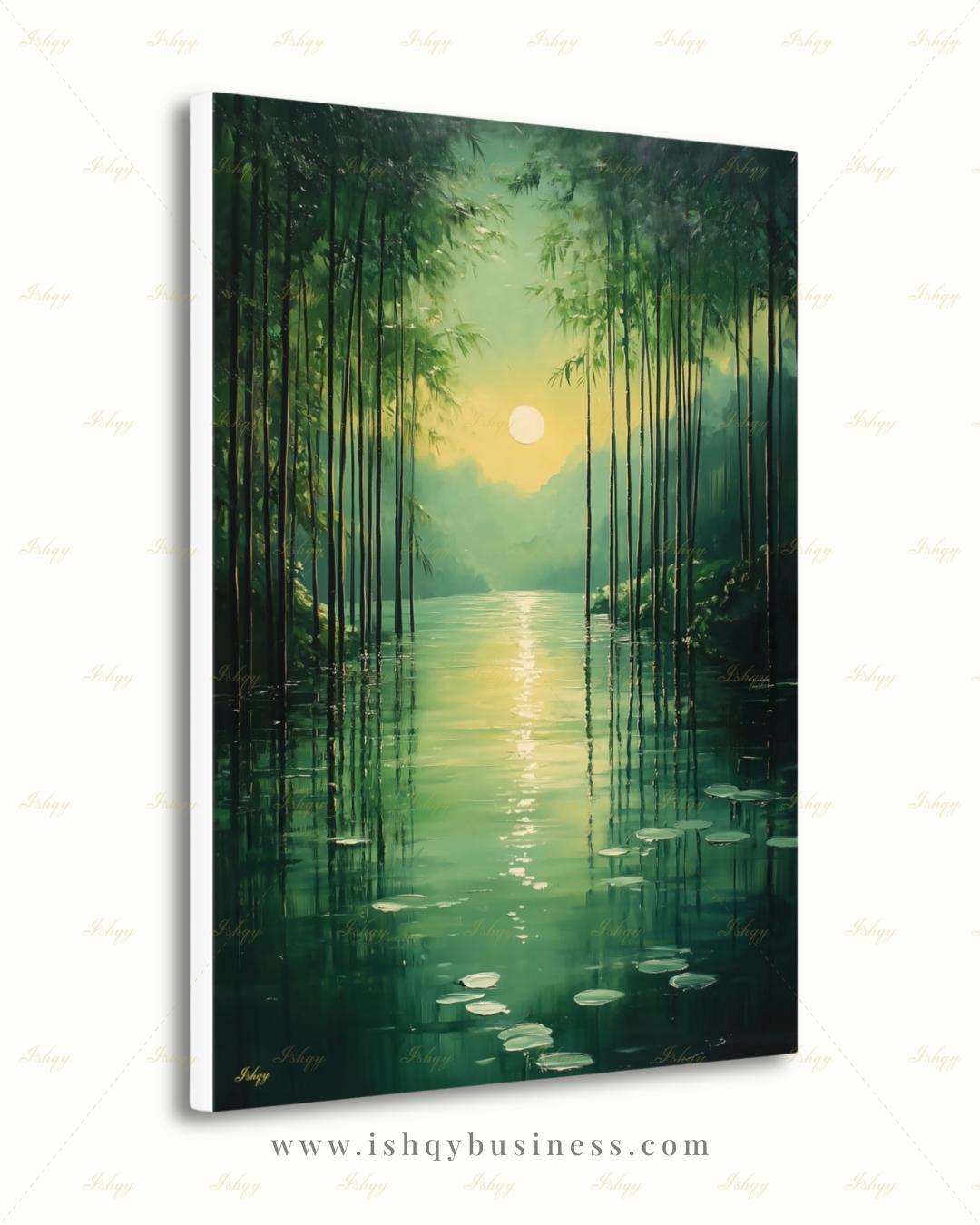 bamboo forest art, bamboo wall art, zen wall art, green wall art, japanese nature art, meditation wall art, nature wall art, framed canvas print, living room wall art, large wall art print, bedroom wall decor, boho wall art decor, gallery wall print
