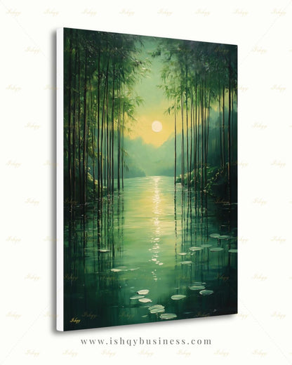 bamboo forest art, bamboo wall art, zen wall art, green wall art, japanese nature art, meditation wall art, nature wall art, framed canvas print, living room wall art, large wall art print, bedroom wall decor, boho wall art decor, gallery wall print