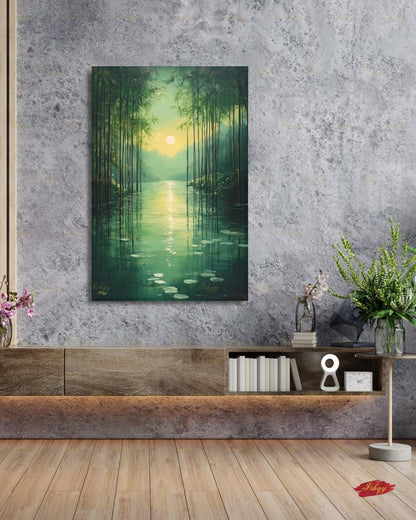 bamboo forest art, bamboo wall art, zen wall art, green wall art, japanese nature art, meditation wall art, nature wall art, framed canvas print, living room wall art, large wall art print, bedroom wall decor, boho wall art decor, gallery wall print