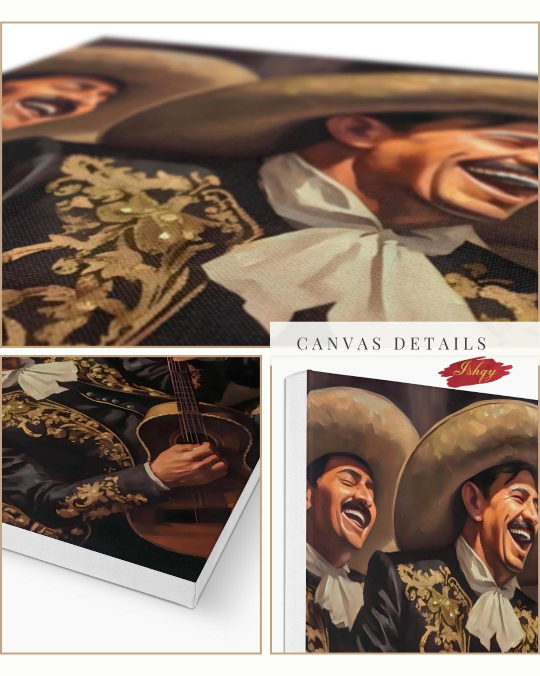 Mariachi Band Canvas Wall Art, Mexican Music Decor, Guitar Painting, Fiesta Home Decor, Latin Art Print, Framed Canvas, Vintage Mexico Print