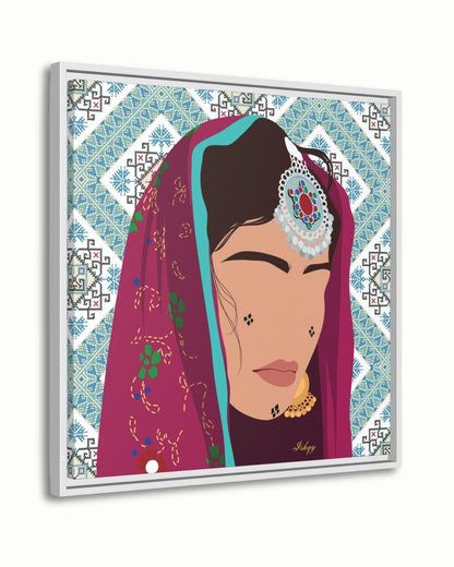 afghan art, afghan decor, tribal art, ethnic decor, cultural art, portrait art, boho wall art, afghan canvas, girl wall art, middle east art, tribal decor, boho canvas, home wall art