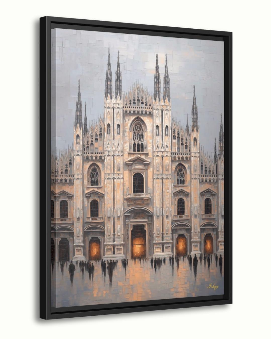 Milan Duomo Wall Art, Italy Cityscape Print, Vibrant Cathedral Canvas, European Travel Artwork, Modern Architectural Decor, Home Living Room