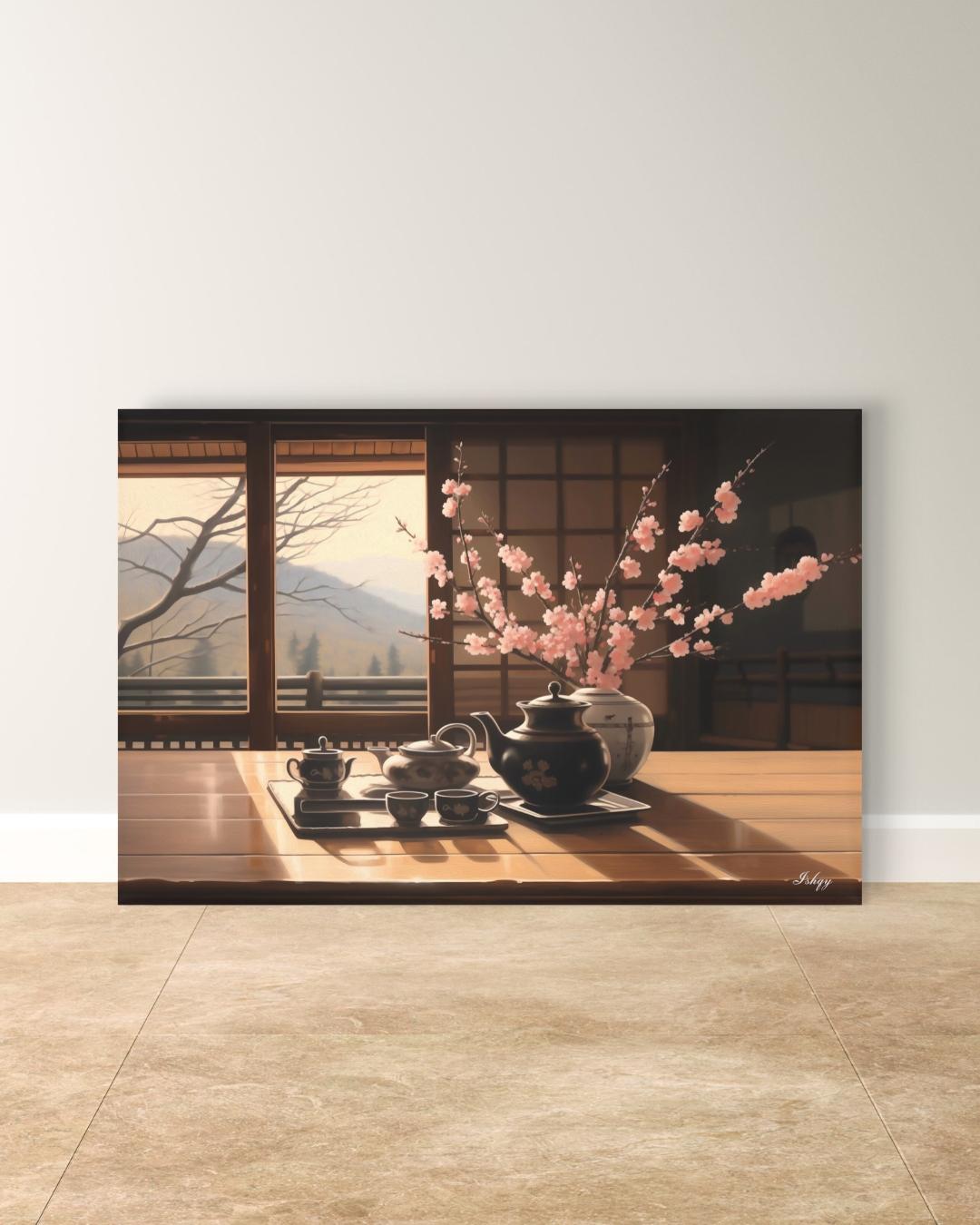 Japanese Tea Ceremony Wall Art, Traditional Chasen Canvas Print, Large Framed Zen Home Decor, Kyoto Travel Gift, Wabi-Sabi Aesthetic Painting