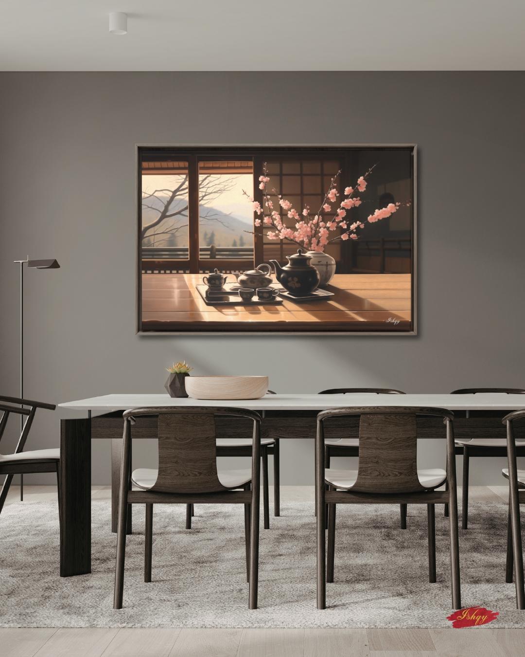 Japanese Tea Ceremony Wall Art, Traditional Chasen Canvas Print, Large Framed Zen Home Decor, Kyoto Travel Gift, Wabi-Sabi Aesthetic Painting
