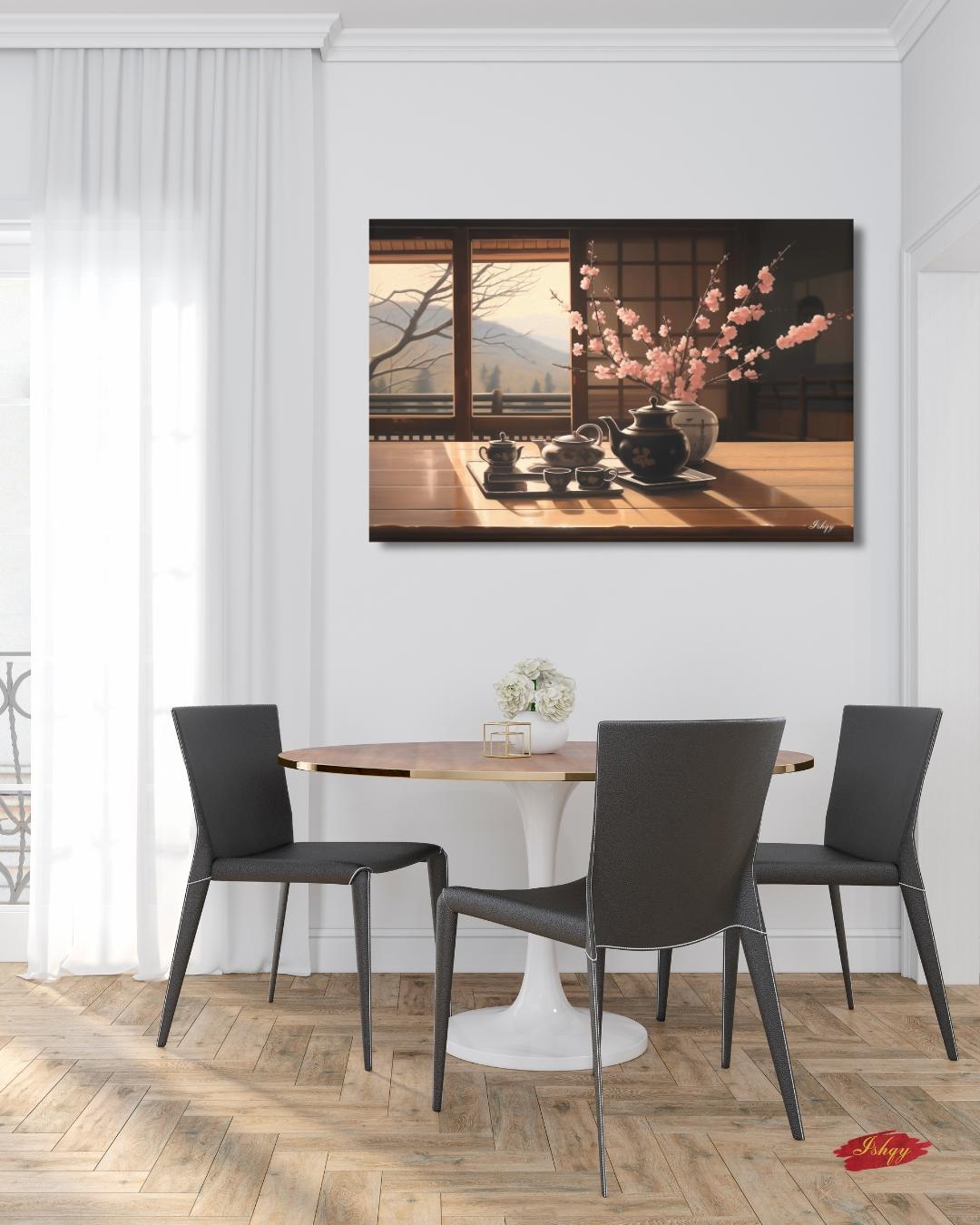 Japanese Tea Ceremony Wall Art, Traditional Chasen Canvas Print, Large Framed Zen Home Decor, Kyoto Travel Gift, Wabi-Sabi Aesthetic Painting