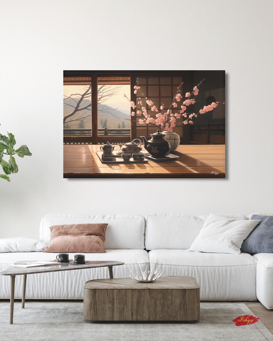 Japanese Tea Ceremony Wall Art, Traditional Chasen Canvas Print, Large Framed Zen Home Decor, Kyoto Travel Gift, Wabi-Sabi Aesthetic Painting