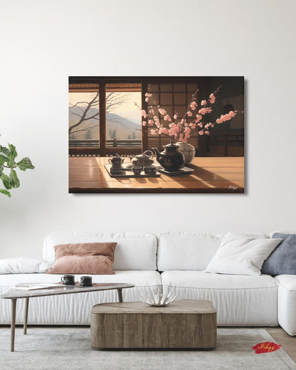 Japanese Tea Ceremony Wall Art, Traditional Chasen Canvas Print, Large Framed Zen Home Decor, Kyoto Travel Gift, Wabi-Sabi Aesthetic Painting