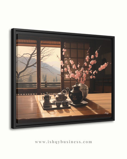 Japanese Tea Ceremony Wall Art, Traditional Chasen Canvas Print, Large Framed Zen Home Decor, Kyoto Travel Gift, Wabi-Sabi Aesthetic Painting