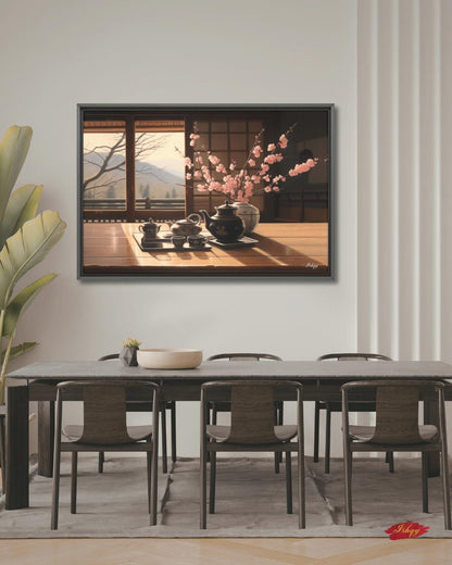 Japanese Tea Ceremony Wall Art, Traditional Chasen Canvas Print, Large Framed Zen Home Decor, Kyoto Travel Gift, Wabi-Sabi Aesthetic Painting