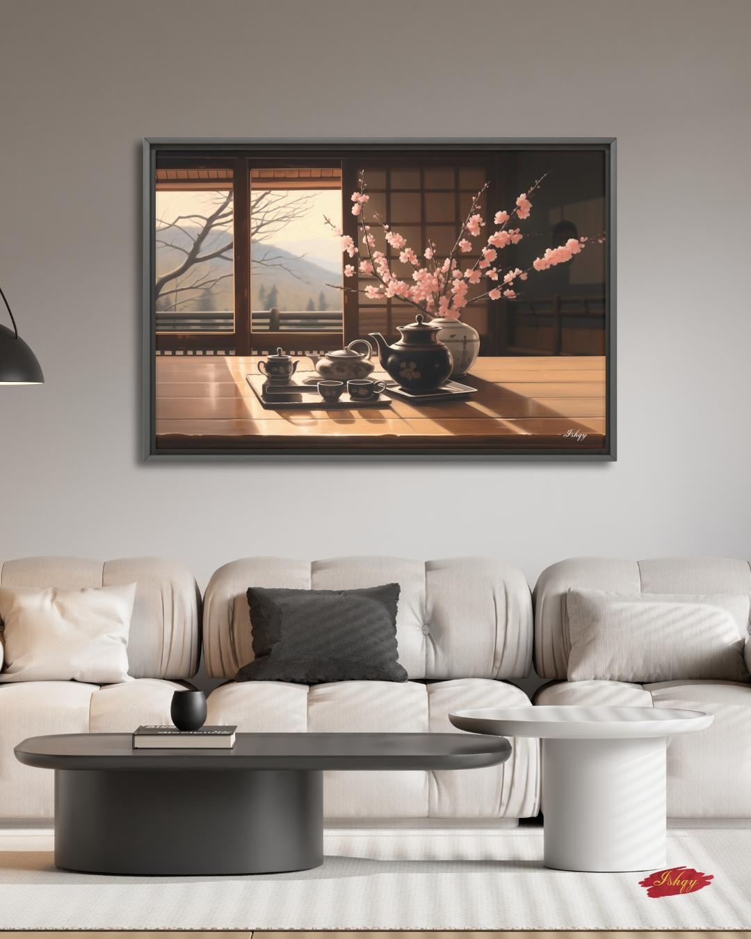 Japanese Tea Ceremony Wall Art, Traditional Chasen Canvas Print, Large Framed Zen Home Decor, Kyoto Travel Gift, Wabi-Sabi Aesthetic Painting
