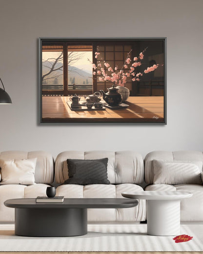Japanese Tea Ceremony Wall Art, Traditional Chasen Canvas Print, Large Framed Zen Home Decor, Kyoto Travel Gift, Wabi-Sabi Aesthetic Painting