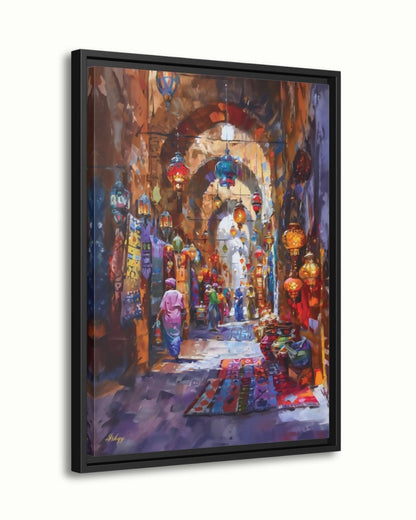 Grand Bazaar Istanbul Wall Art, Turkish Market Painting, Middle Eastern Street Scene Canvas, Travel Decor, Home Decor, Cultural Bazaar Art