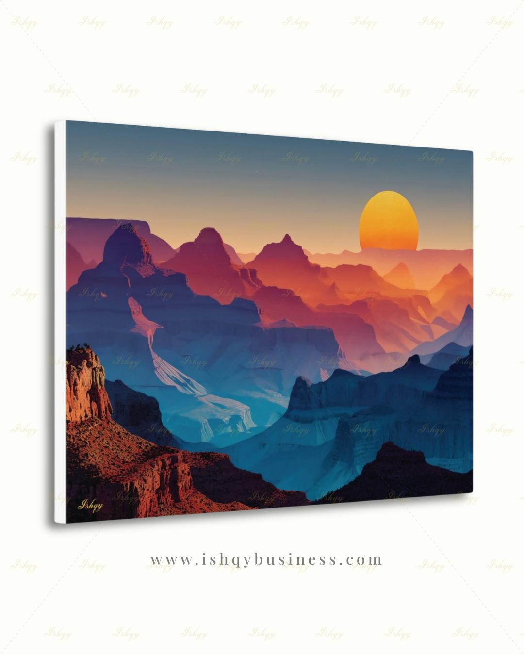 Oversized Grand Canyon Canvas Wall Art, Desert Sunset Framed Canvas Print, Extra Large Southwest Landscape Art, Above Bed Mountain Decor. oversized wall art, above bed art, canvas wall art, art print, housewarming gift, extra large wall art, desert wall art, mountain wall art, large wall art, southwest decor, mid century decor, apartment decor, 24x36 wall art