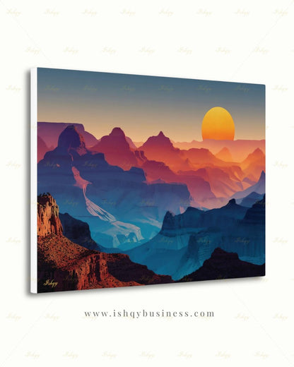 Oversized Grand Canyon Canvas Wall Art, Desert Sunset Framed Canvas Print, Extra Large Southwest Landscape Art, Above Bed Mountain Decor. oversized wall art, above bed art, canvas wall art, art print, housewarming gift, extra large wall art, desert wall art, mountain wall art, large wall art, southwest decor, mid century decor, apartment decor, 24x36 wall art